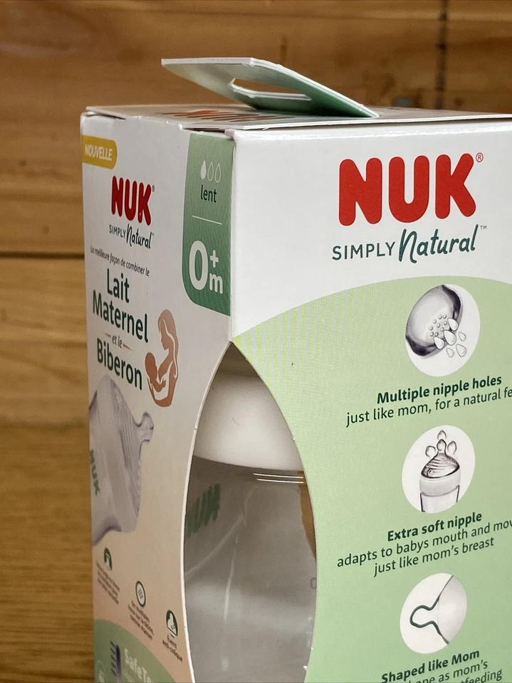 NUK Simply Natural with SafeTemp, 5 oz, 1 Pack, Clear Baby Bottle NEW - Image 4 of 4