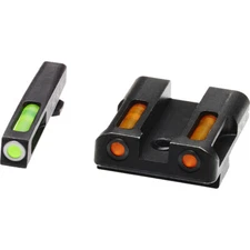 HIVIZ LiteWave H3 Handgun Sight Glock 9mmGreen/orange Litepipes White Front Ring