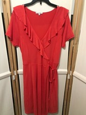 BLACK SWAN Sz XS Red Ruffle Wrap Dress NEW