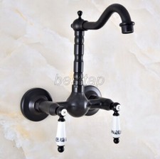 Black Oil Rubbed Brass Kitchen Bathroom Swivel Faucet Tap Wall Mounted snf866