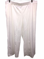 Dennis Basso Women's Petite Luxe Crepe Wide-Leg Pull-On Pants Ivory PL Size