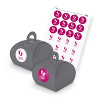 Itenga Set Danke FußAbdrüCke M30 24X Geschenkbox Karton Mit Griff Grau U Sticker