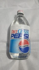 Rare Sealed Full Diet Crystal Pepsi Glass Bottle – Early 1990s with Metal Cap