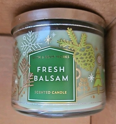 Bath & Body Works FRESH BALSAM Large Fresh Scented 3-Wick Candle 14.5 oz BBW