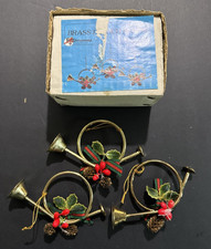 Vintage Christmas Around the World Brass French Horns Decor(Set of 3)