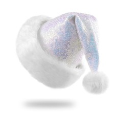 Santa Hats, Santa Hat for Adults, Unisex Sequin Christmas Hats for New Year F...