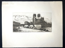 Riproduzione Eliografica Inizio XX secolo–Notre Dame de Paris–Dopo Charles Meryon