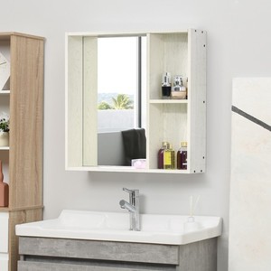 Wall Mounted Medicine Cabinet with Mirror, Shelf, Bathroom Cabinet, White