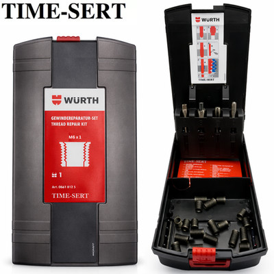 Würth TIME-SERT M6 x 1,0 Gewindereparatursatz 24-teilig 20 Einsätze 9,4 12 15 19 mm Set