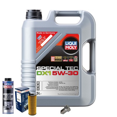 Motoröl 5W30 LIQUI MOLY 5L+BOSCH Ölfilter+Spülung+Ölablassschraube