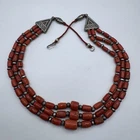 Moroccan Ethnic Berber Necklace - Coral and Silver