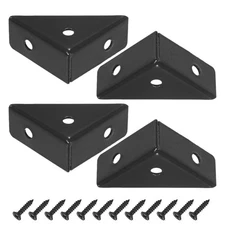 4-Pack L-Shape Corner Brace, 1.5x1.5 in Right Angle Support Bracket [Black]