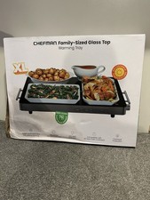 Chefman Family-Sized Glass Top Food Warming Tray – New, Tested, Box Damage