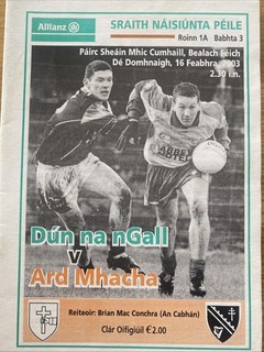 gaa programmes 2003 National League Donegal V Armagh