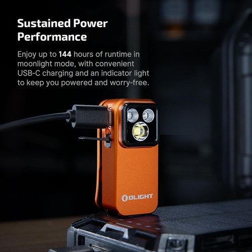 Olight Oclip Pro S Luce Multifunzione EDC Clip, 600Lm Bianco, UV, RGB (Arancione) - Foto 7 di 7