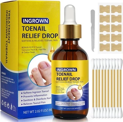 HERBINSOLS Ingrown Toenail Kit Ingrown Toenail Relief Treatment Drops Corrector Patches