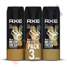 AXE Gold OUT WOOD DARK VANILLA 48-Hour Fresh Deodorant Body Spray 150ml -3Pack