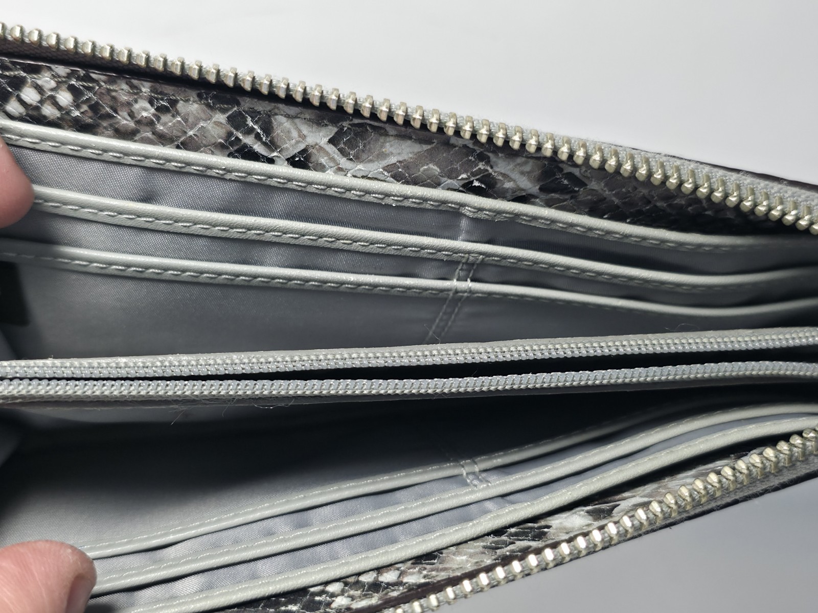 Coach Julia OP Art Embossed Python Print Zip Arou… - image 14