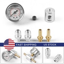 Universal 18 Npt Fuel Pressure Regulator Gauge Liquid Filled Polishedadaptor
