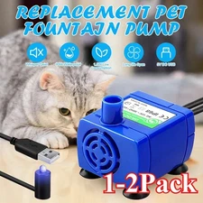 Pet Water Dispenser Pump USB Rechargeable LED Light Cat Drinking Fountain Motor
