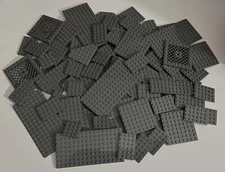 Lot of 54 Random Dark Gray Lego Baseplates 4X6 6X6 6X10 8X8 8X16 SHIPS FREE