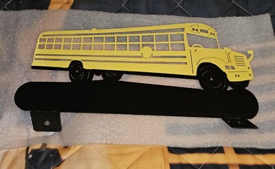 TWO (2) School Bus Mailbox Toppers.  Both Are Metal.  Both Are 18 Inches.  