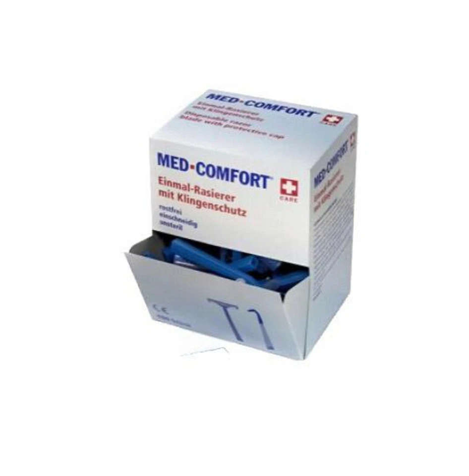 Med- Comfort Einweg-Rasierer Blau 100 Stück, Einmalrasierer, Zweischneidig