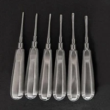 6PCS Straight Curved Dental Surgery Extracting Luxating Apical Root Tip Elevator