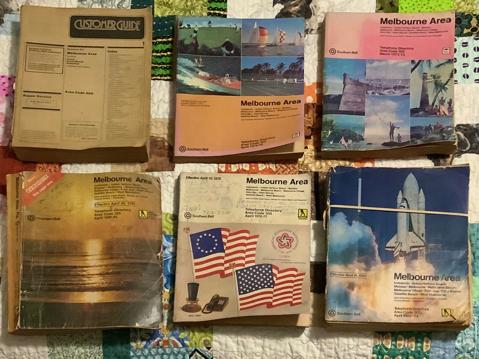 Lot 6 OLD Melbourne Florida Telephone Books INCLUDES 12 Towns! SEE