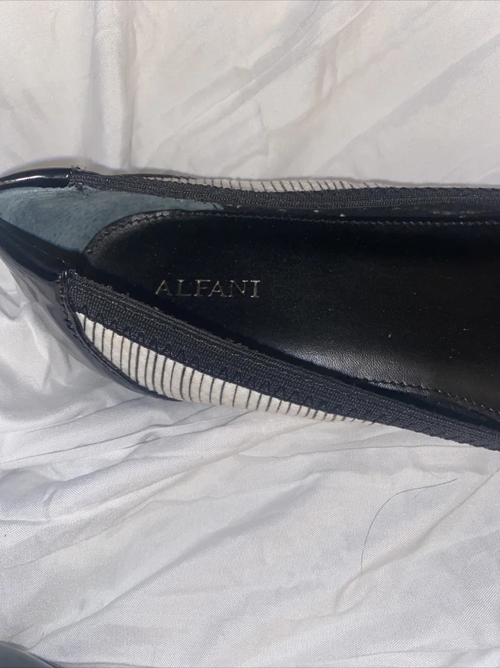 НОВЫЙ БЕЗ КОРОБКИ ALFANI JEMAH ЗАКРЫТЫЙ НОСОК БАЛЕТКИ ТУФЛИ ЧЕРНЫЕ ЖЕНСКИЕ 8 М - Изображение 2 из 4