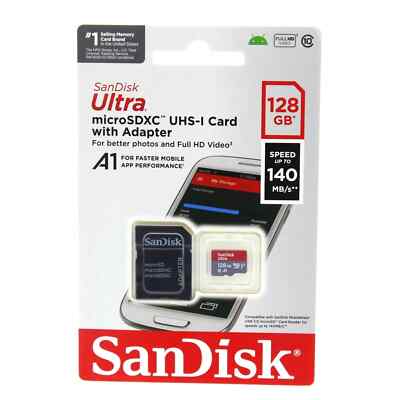 Sandisk Ultra 128GB speed up to 140MB/s Micro SDXC UHS-I Card with Adapter