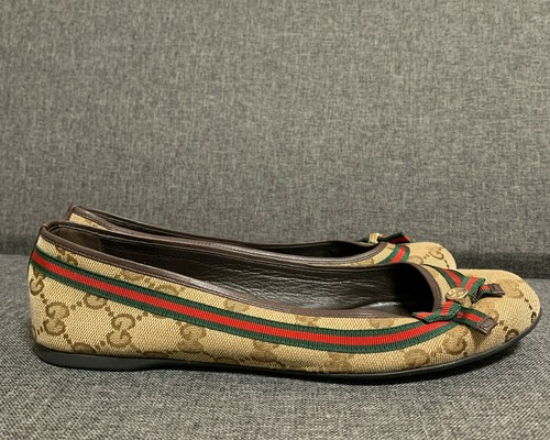 gucci canvas flats