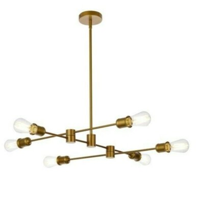 Chandelier Light Fixture Modern Brass Color Dining Room Kitchen Ceiling Lighting