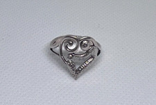 925 Sterling silver ring mother and child with heart design for women size 8 US