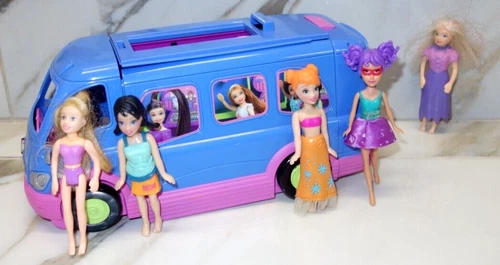2004 Mattel Polly Pocket Club Groove Partay Bus Playset Sound Effects incomplete