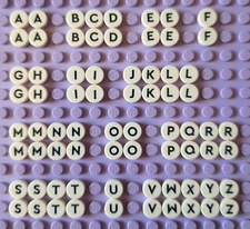 LEGO 72 LETTER PRINTED TILES alphabet for signs moc building DOTS creator alpha
