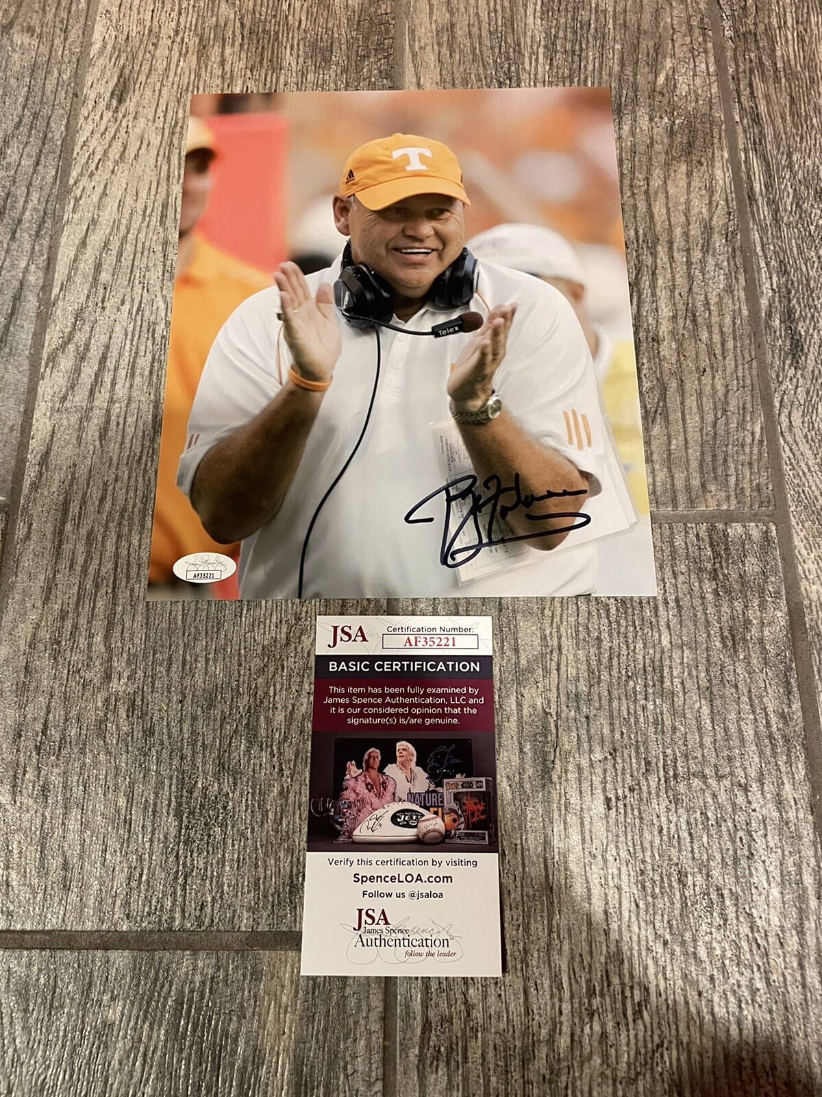 PHILLIP FULMER SIGNED TENNESSEE VOLUNTEERS PHOTO JSA COA COACH AUTOGRAPHED 