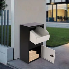 Package Delivery Box Mail Parcel Drop Mailbox Home Container Porch Outdoor Black