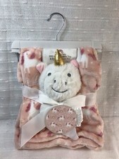Manhattan Baby Unicorn Blanket  Lovey Rattle Toy Set Girls Plush Rainbow Pink