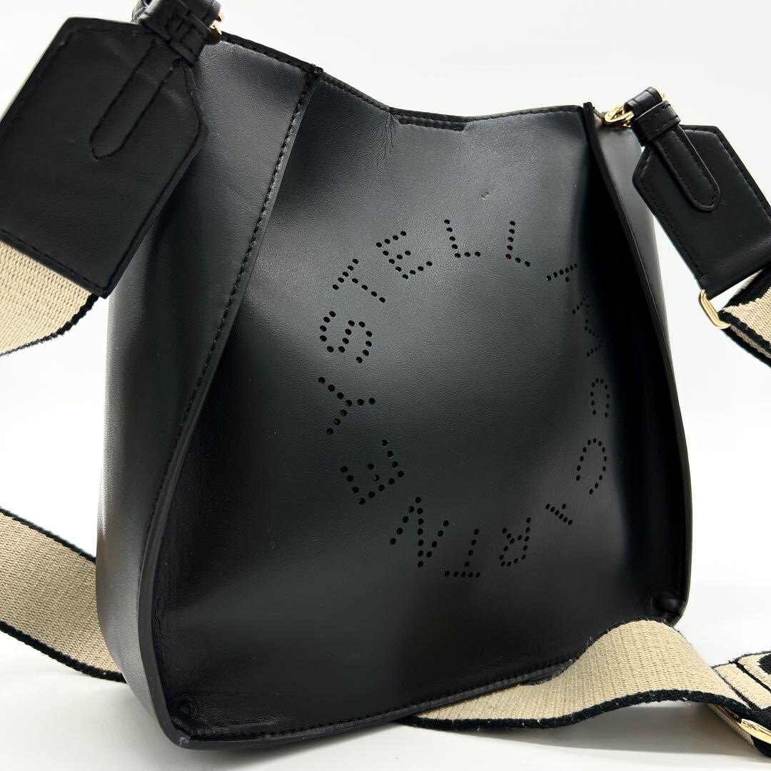 Stella McCartney Logo Crossbody Shoulder Bag- black From