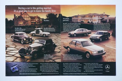 1996 Mercedes Benz Vintage To Modern 90s Centerfold Original Print