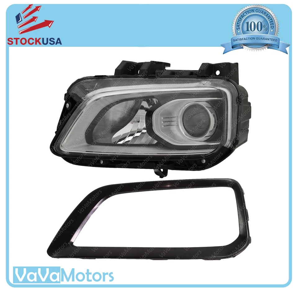 Fits 2018 2019 2020 2021 Hyundai Kona Halogen Headlight & Bezel Left Right Pair - Image 2 of 4