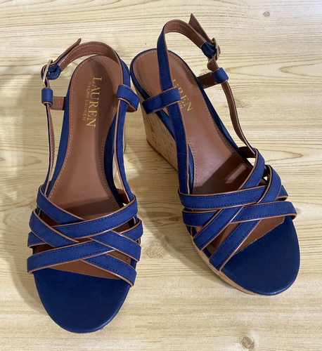 Ralph Lauren Wedge Slingback Strappy Sandals Women’s Shoes 6.5 B - Picture 3 of 12