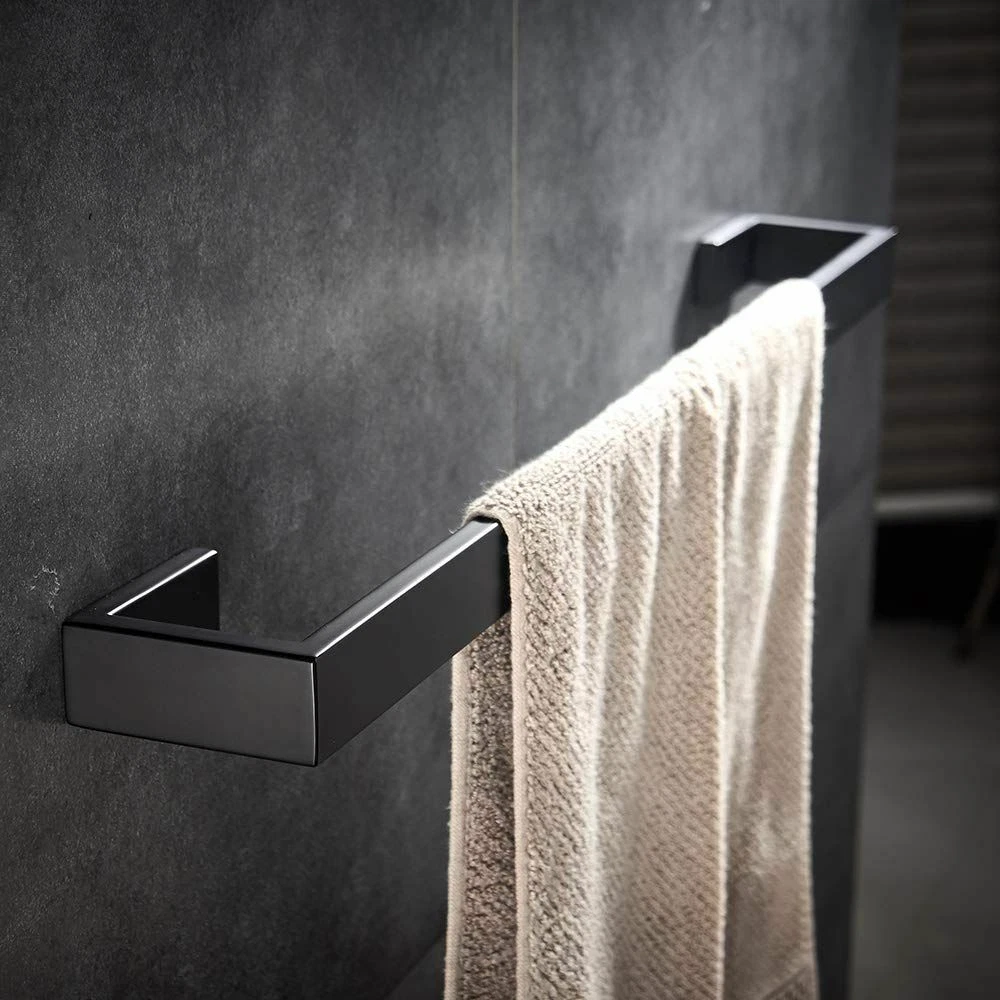 Bathroom Accessories Set Matte Black Wall Shelf Toilet Roll Paper Holder  Robe Hook Hanger Towel Rail Bar Rack Ring Bath Hardware