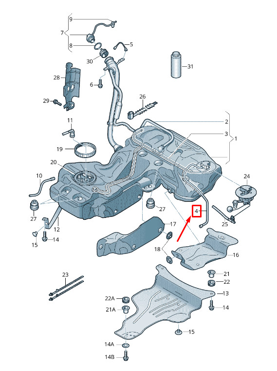 Conduite de reniflard de réservoir de carburant Audi A4 Allroad B8 8K0201183H
