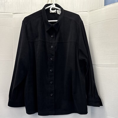 WHITE STAG Woman Blouse/Shacket Velvet Black 26W