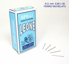 Spilli in ferro nichelato Leone Dell'Era - Scatola di cartone da 250 g. - N°3 mm