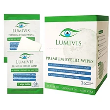 Lumivis Eyelid Eyelash Wipes & Tea Tree Oil - Daily Eye Cleanser, Makeup Remover