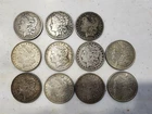 Lot of 11 90% Silver Morgan Silver Dollars Various Dates 290 Grams See Photos