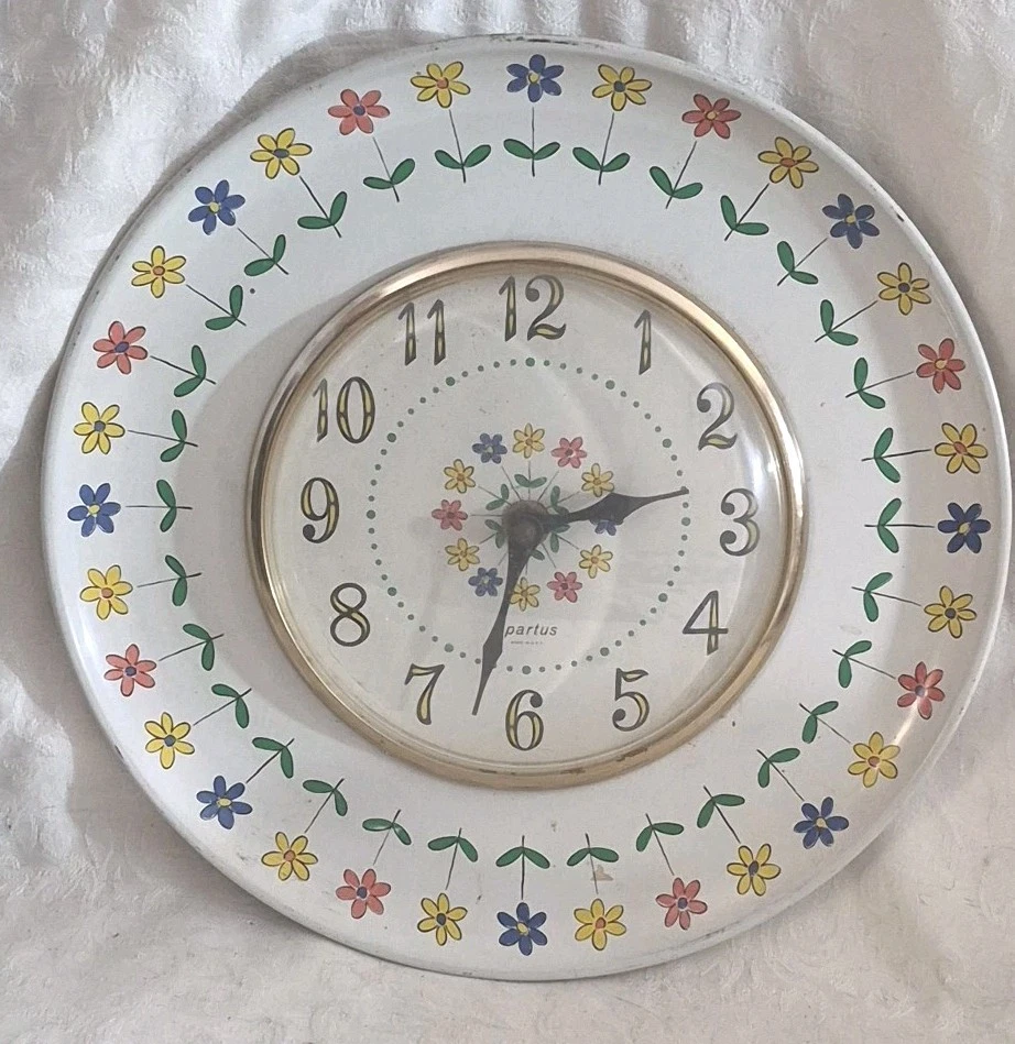 Vintage Flower Wall Clock Indiana Collectible Wall Clocks 1930